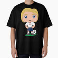 Cute soccer girl player illustration in Blue white kit by essjaydesigns