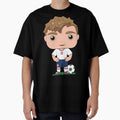 Cute soccer boy player design in blue white kit by essjaydesigns