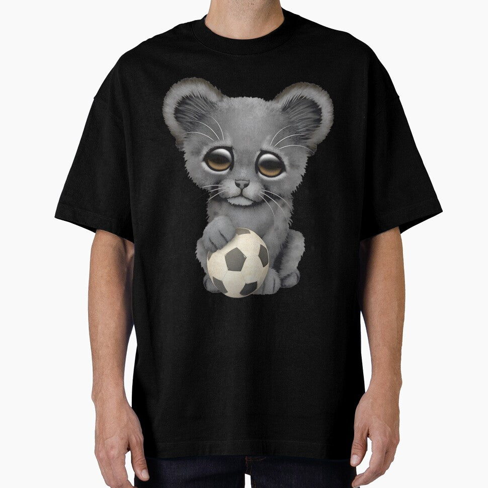 Cute Black Panther Cub With Soccer Ball, Merch By Amazon, Redbubble, Teepublic, Limited Edition, Pe by CamAkimBlake