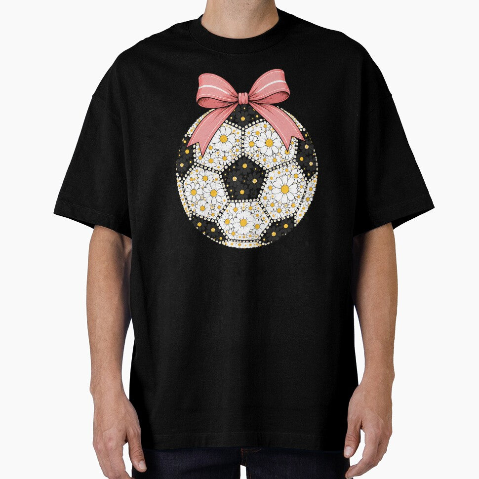 Floral Soccer Ball Pink Bow by GenesixDesign