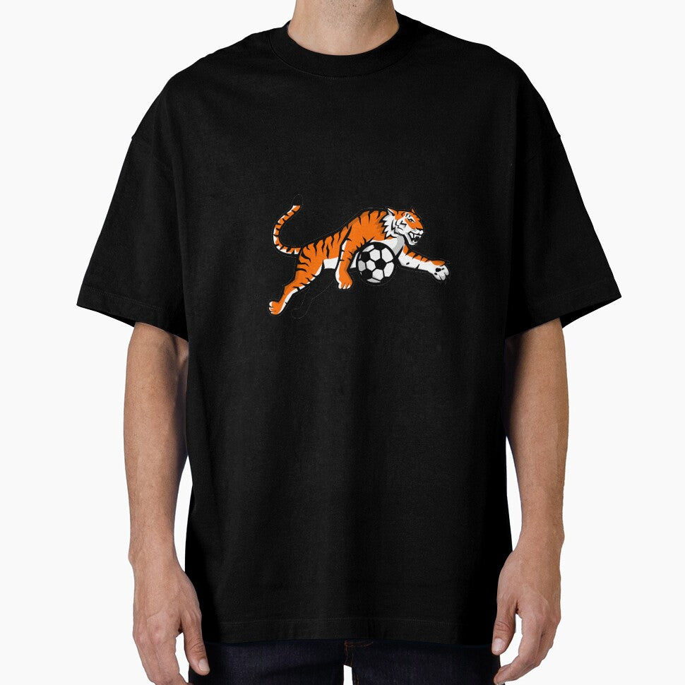 Tiger Jumping Soccer Ball Mascot by patrimonio