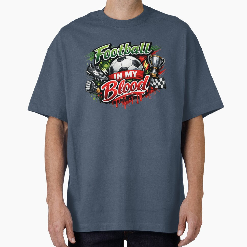 Football In My Blood | Soccer Ball, Trophy, Racing Flag by DNHZstore