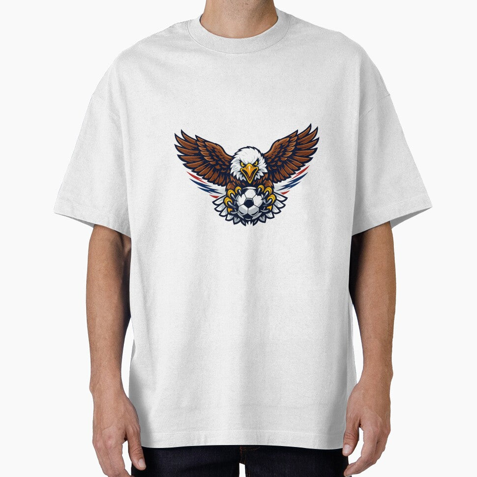 USA Eagle Soccer T-Shirt | Patriotic Football Design by wizooo411