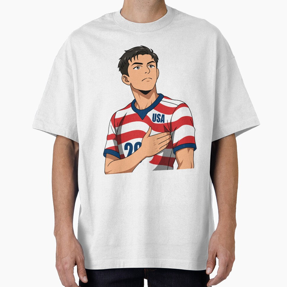 Patriotic USA Soccer Boy Hand On Heart by Anne97s