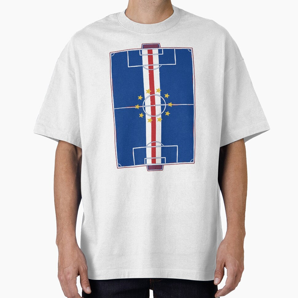 Cape Verde Soccer Field Flag. by EunsooLee