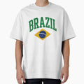 Brazil Flag Vintage Varsity Retro Pride Gift Design by UrbanPrintVibes