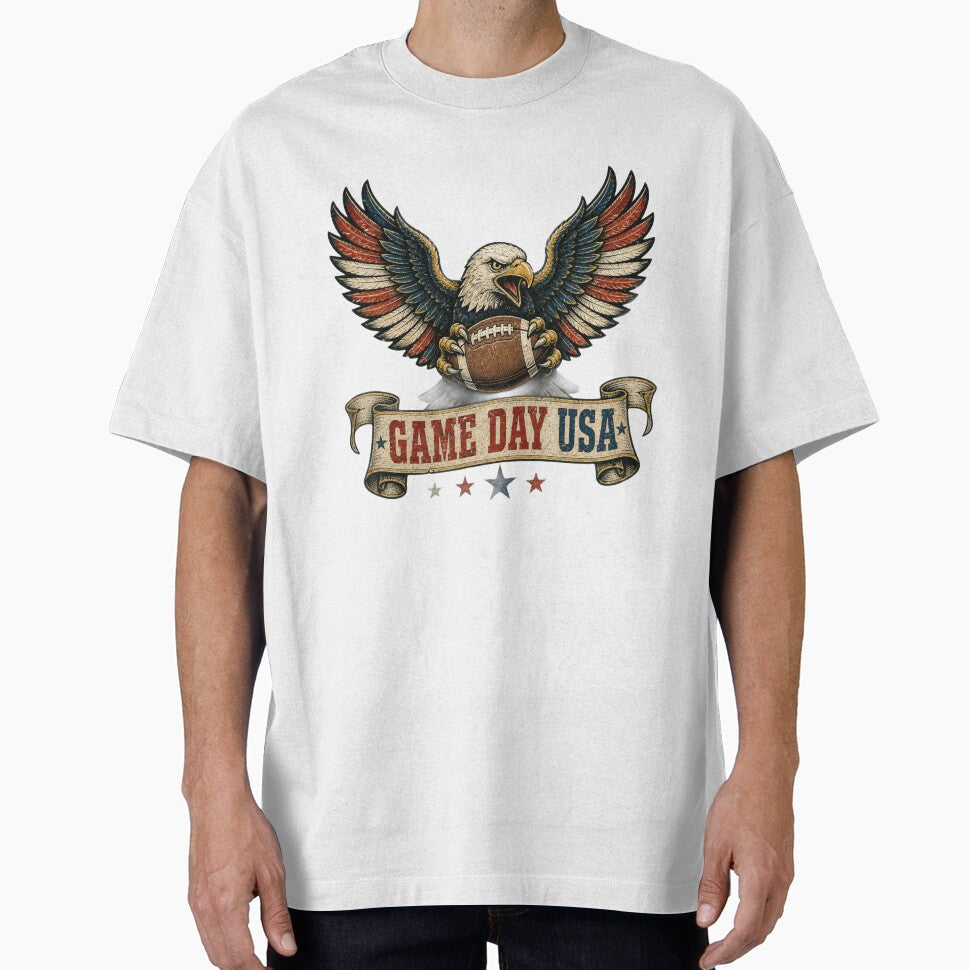 Game Day USA — Bald Eagle World Cup 2026 Football Fan T-Shirt by The96Minutes