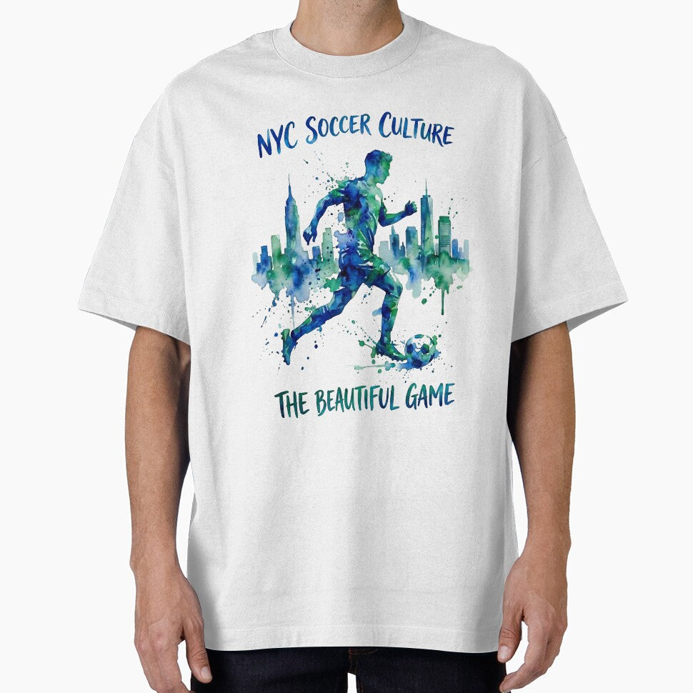 NYC Soccer Culture The Beautiful Game Watercolor Art by laughingshirts