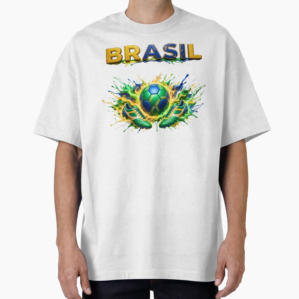 Brazil Soccer Ball & Cleats | Brazilian Football Fan Design | Green Yellow Blue Sports Graphic by ArtSpark Studio