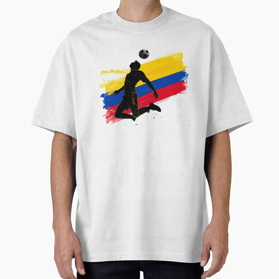 Colombia Soccer Player Art — Colombian Football Flag Action Fan Print by icemanphotos