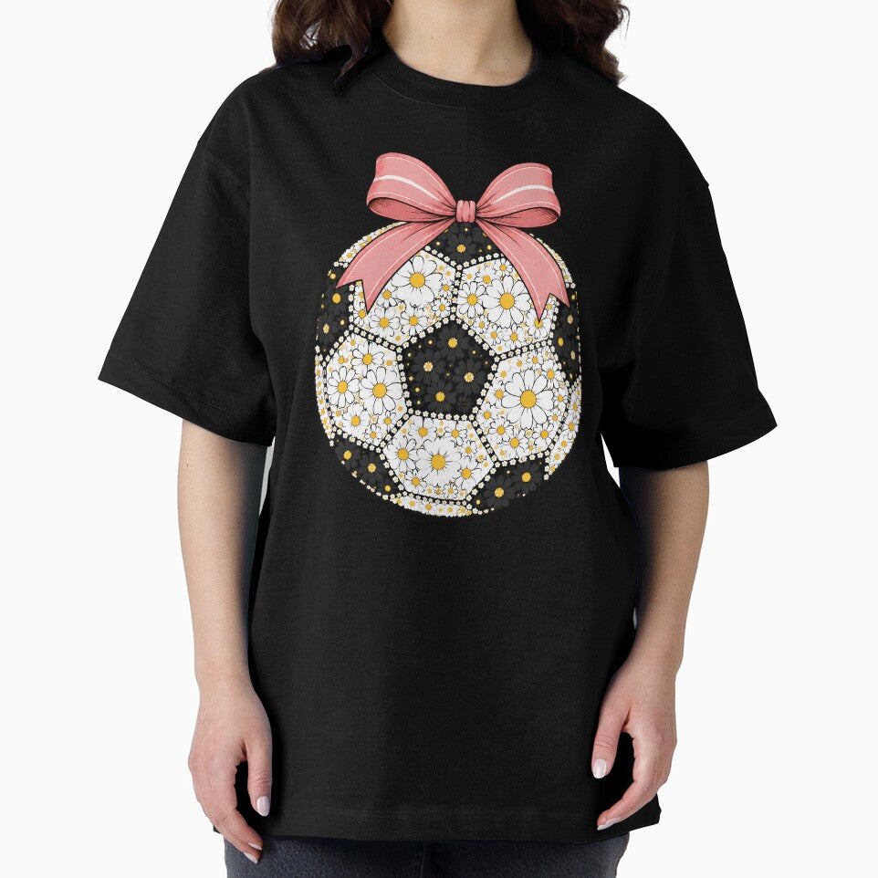Floral Soccer Ball Pink Bow by GenesixDesign