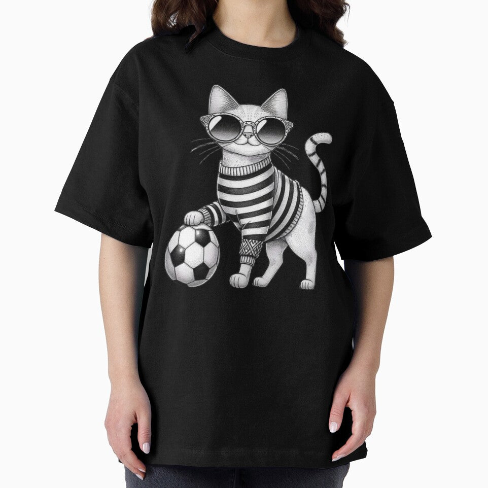 Line Art Cat Soccer by Myra365Art