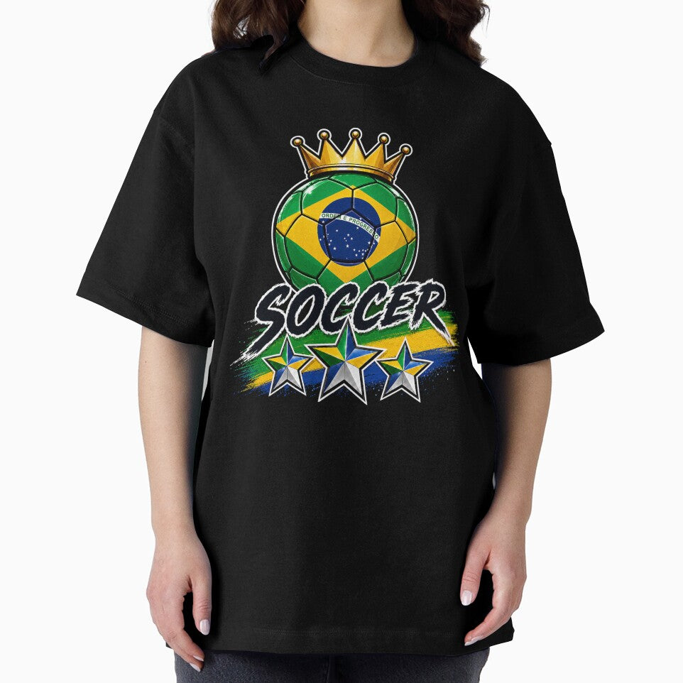 Vintage Brasil flag Crowned Soccer Ball by QuiteOrbit