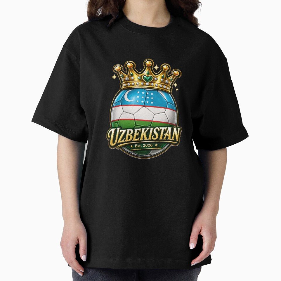 Uzbekistan flag Crowned Soccer Ball by QuiteOrbit