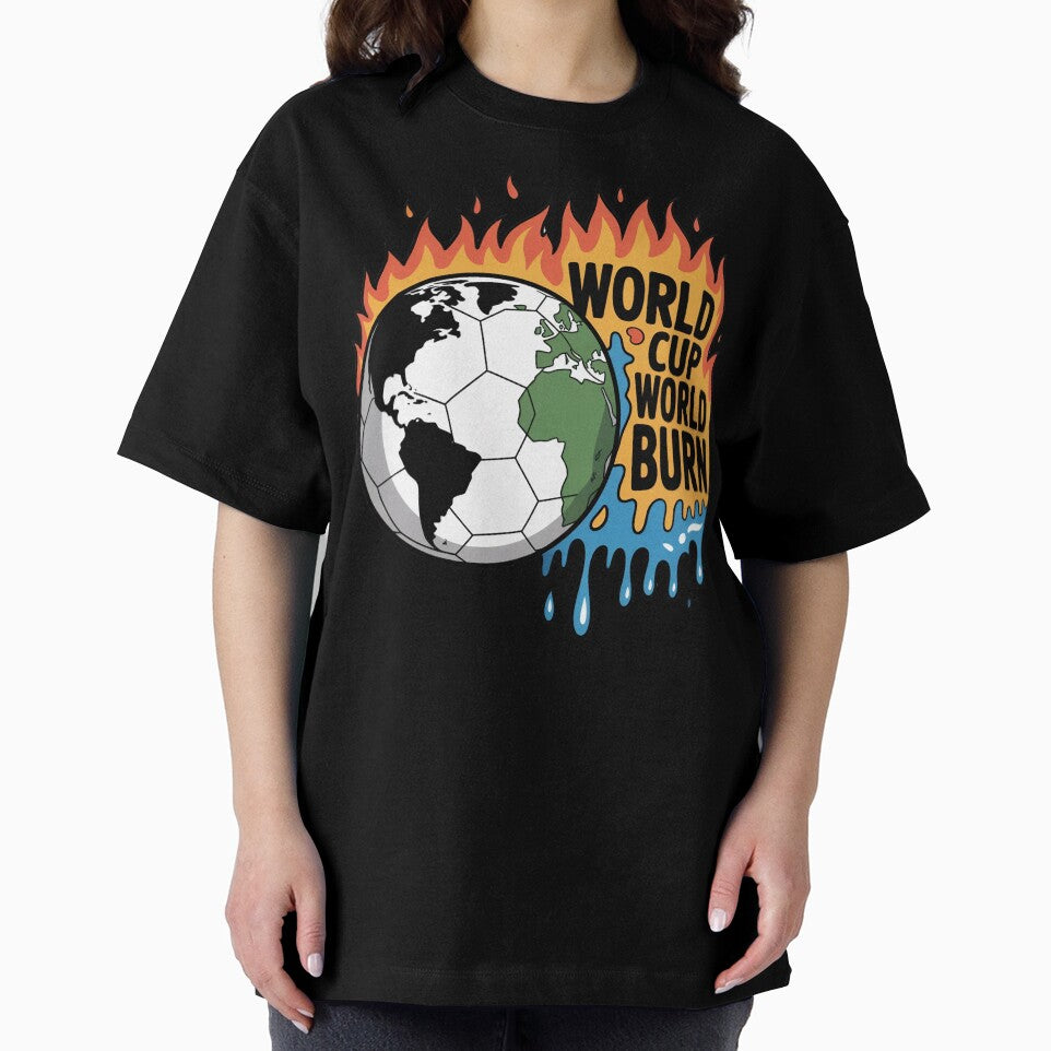 World Cup World Burn – Climate Satire Soccer Design by Karlas-things