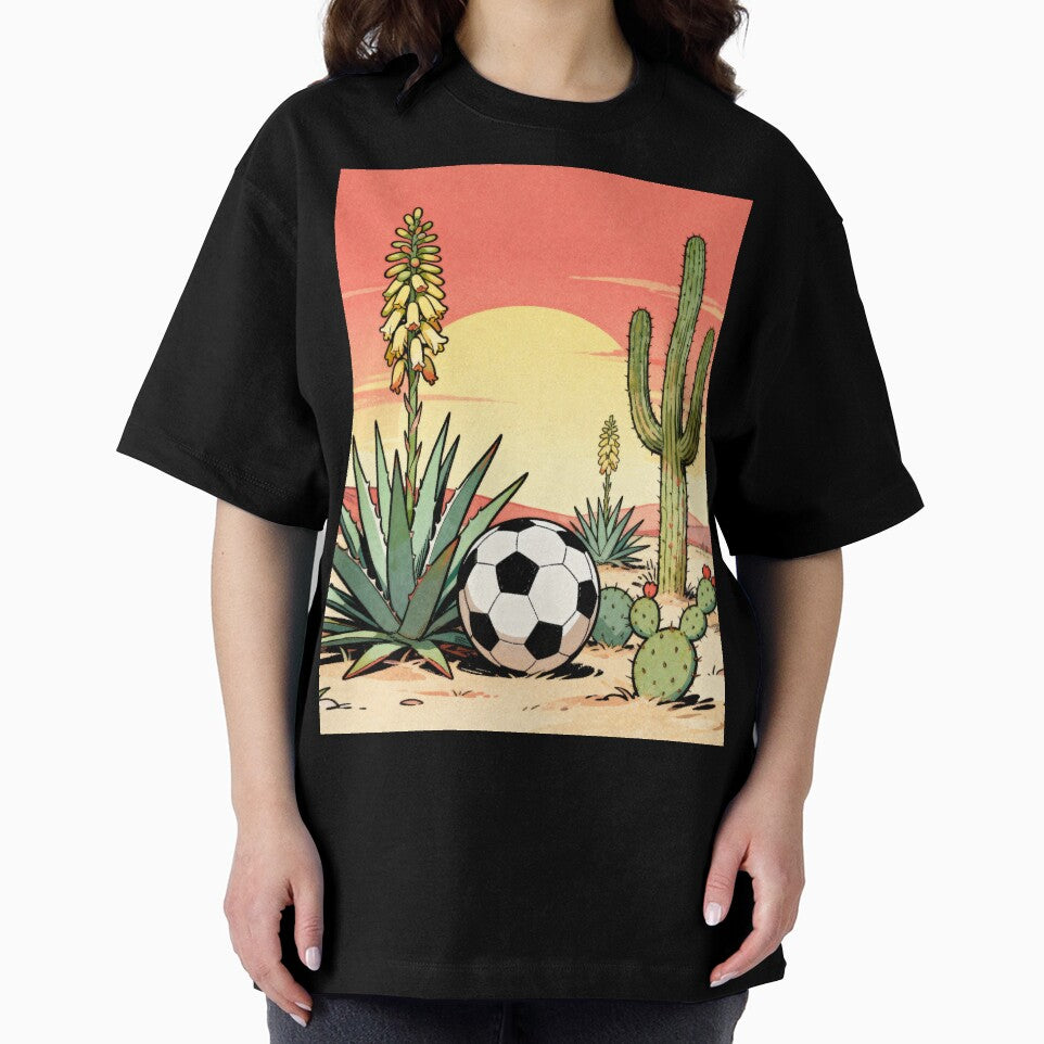 Soccer Desert Oasis - Mexico 2026 Inspired Vintage Art by HappySproutArt