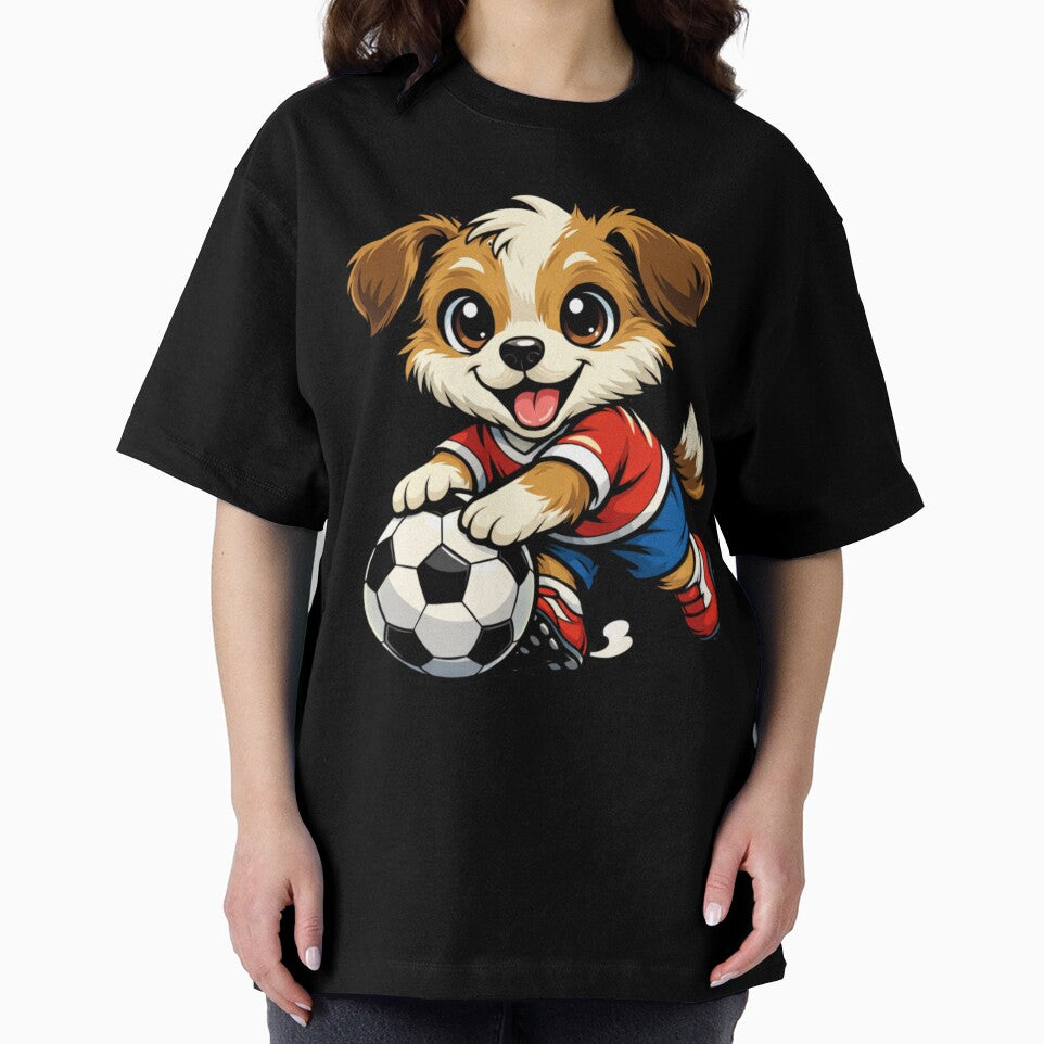 Cute Puppy Soccer Player Cartoon Dog by Tsugraf Designs