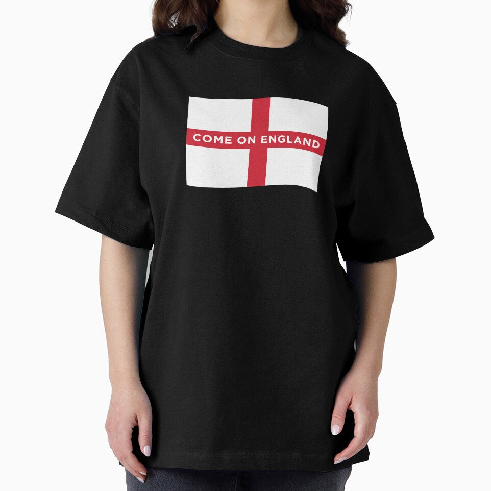 Come On England Wave Flag (On Black) by STUDIO-72
