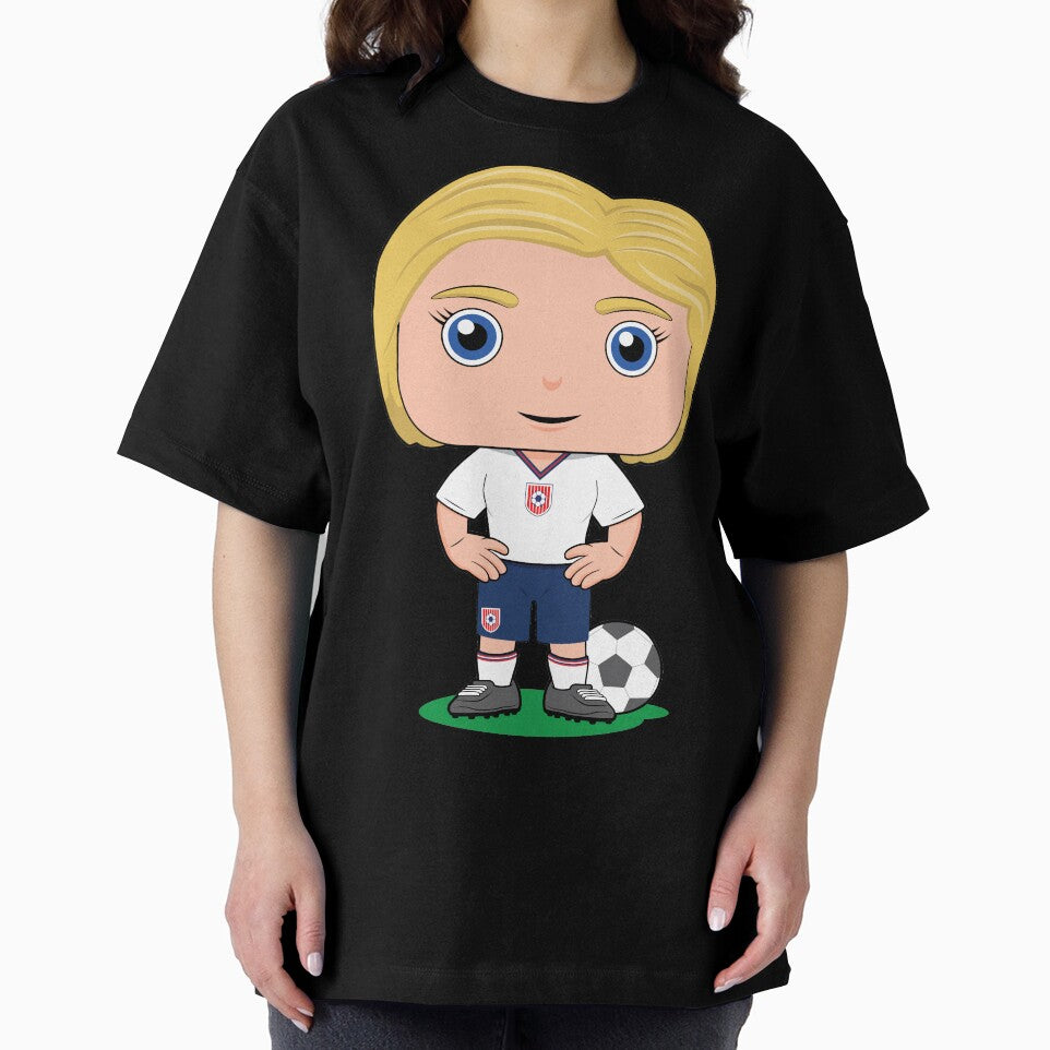 Cute soccer girl player illustration in Blue white kit by essjaydesigns
