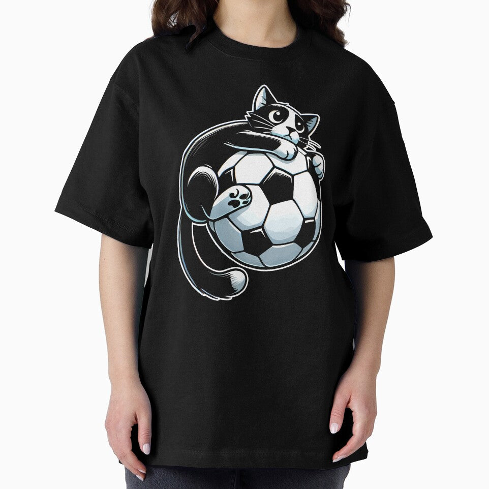 Black Cat Soccer Flying Football by nameonshirt