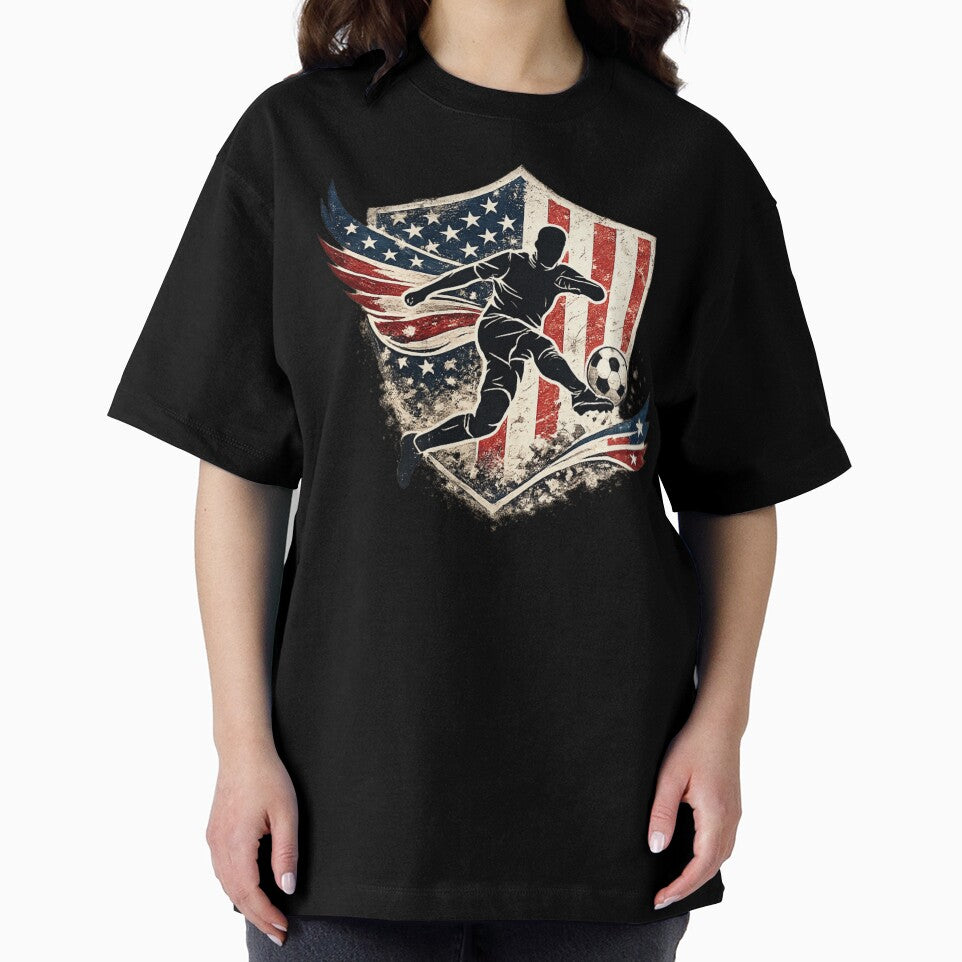 American Flag Soccer Player Gift by Corvoria