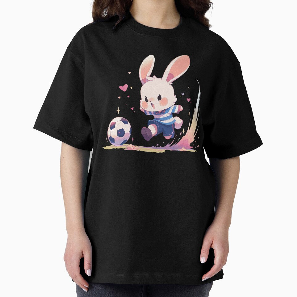 Energetic rabbit loving football by etherElric