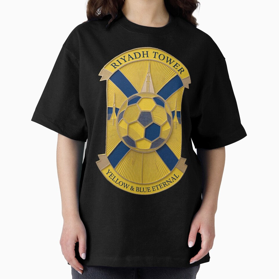 Eternal Riyadh Tower T-Shirt & Yellow Blue Soccer Mug – Premium City Pride Gift by YMLux