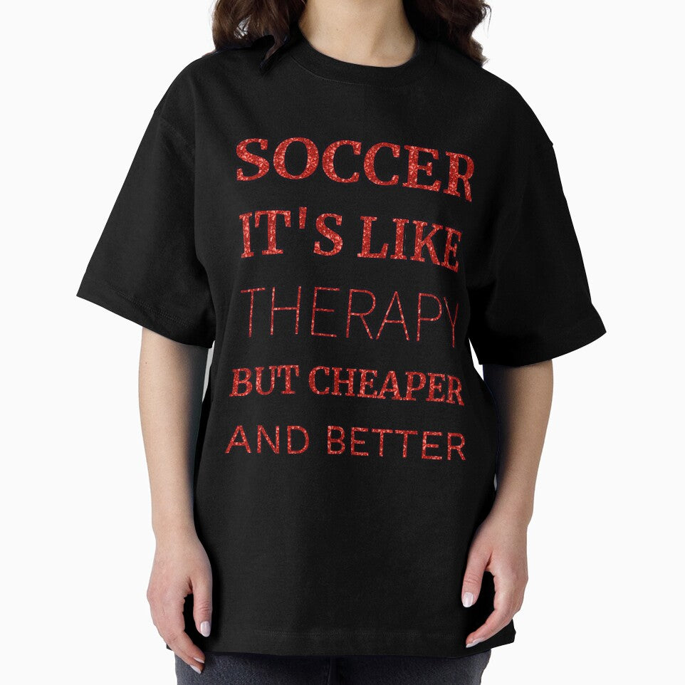 Soccer It'S Like Therapy But Cheaper And Better Red Rhinestone by TheIconSmith