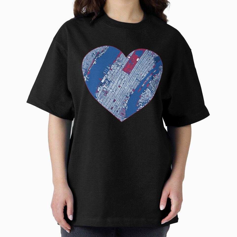 New York Heart Map – American Football Inspired City Art by BottleGnome
