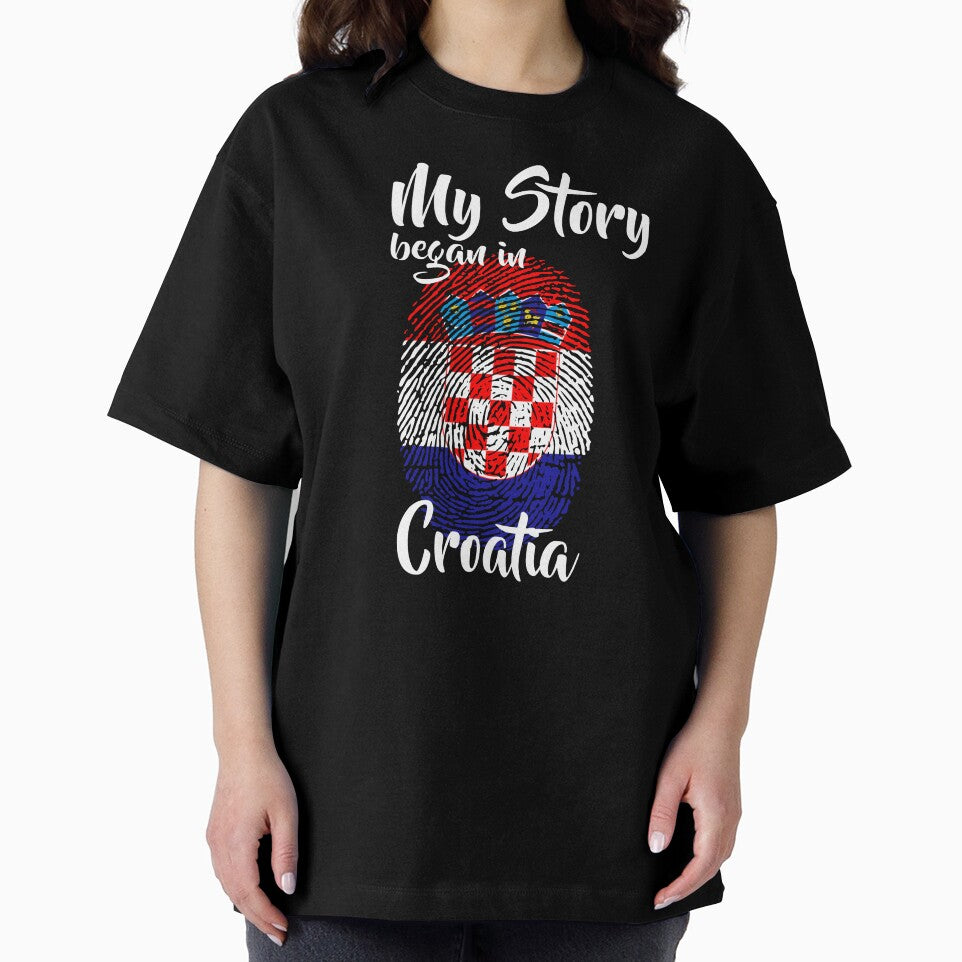 My story began in Croatia Flag Fingerprint DNA Croatian by PartyShirts1