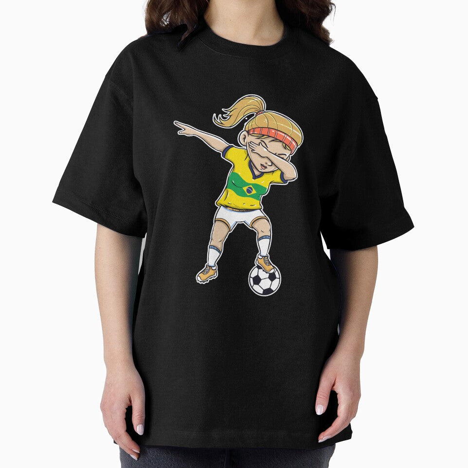Dabbing Soccer Player Funny Brazil Fan product girl by Pummli