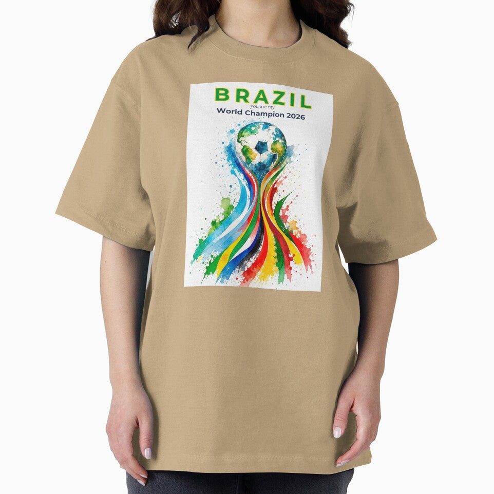 Brazil 2026 World Cup Champion Watercolor Football Art by EMC Store
