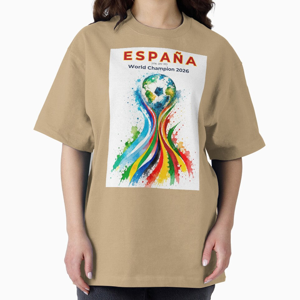 Spain 2026 World Cup Champion Watercolor Football Art by EMC Store