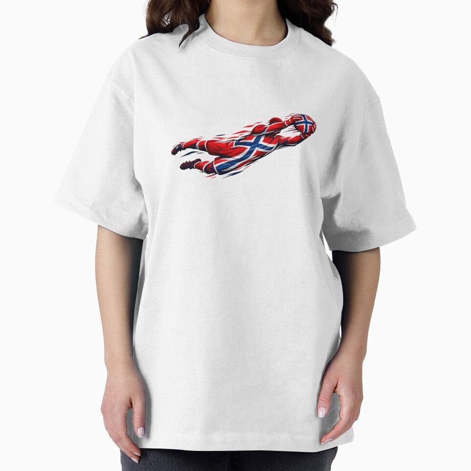 Norwegian Flag Goalkeeper Art – Dynamic Soccer Design Celebrating Norway’s Spirit & Sports Pride by thesmilngnature