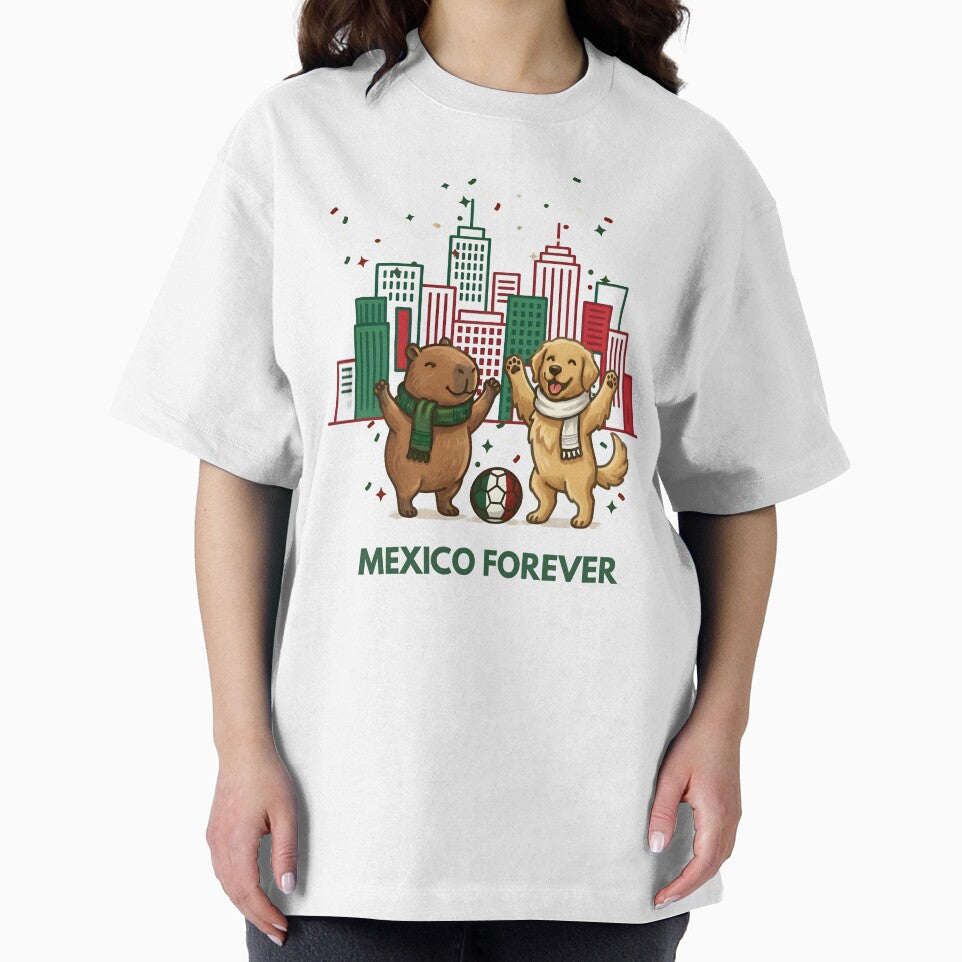 Mexico Fun Vibes Capybara And Dog City Skyline by laughingshirts
