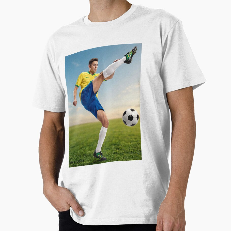Brazil Kick – Vintage Brazilian Soccer Graphic Tee for Football Fans by paulo silveira