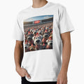 Cute Cartoon Dogs as Soccer Fans in Red Stadium Crowd by Pixel Pout