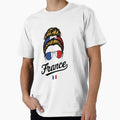 France Pop Art Woman – Vintage Woodcut French Flag Sunglasses Graphic for Proud France Supporters by paulo silveira