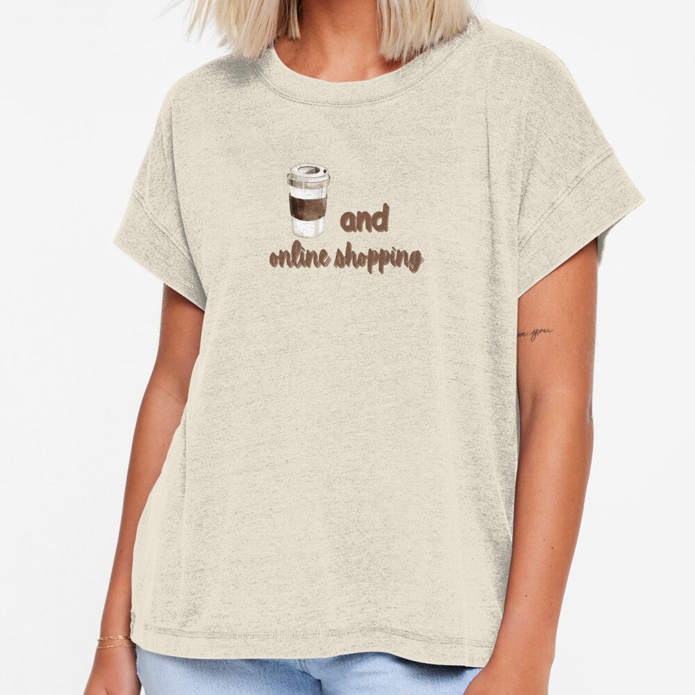 Coffee and Online Shopping I Funny Quotes T Shirt by Sshmorr