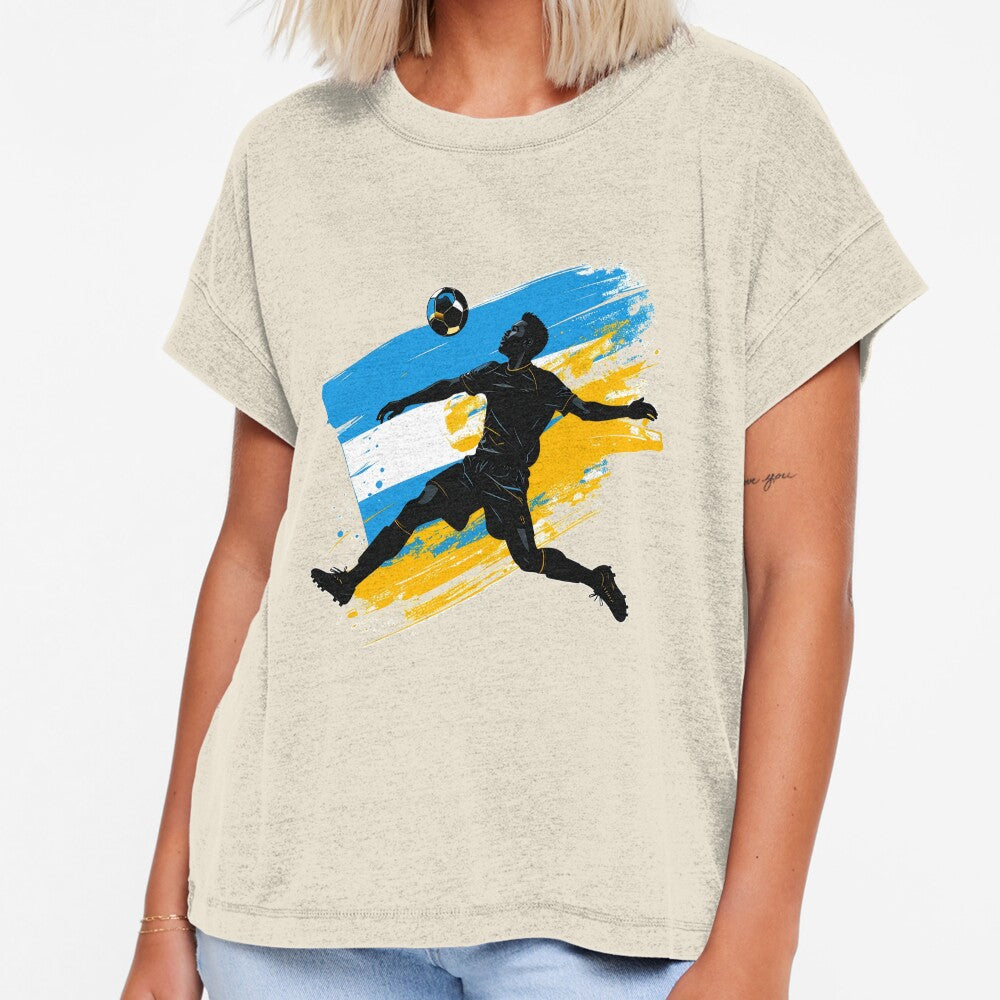 Argentina Soccer Player Art — Argentine Football Flag Action Fan Print by icemanphotos