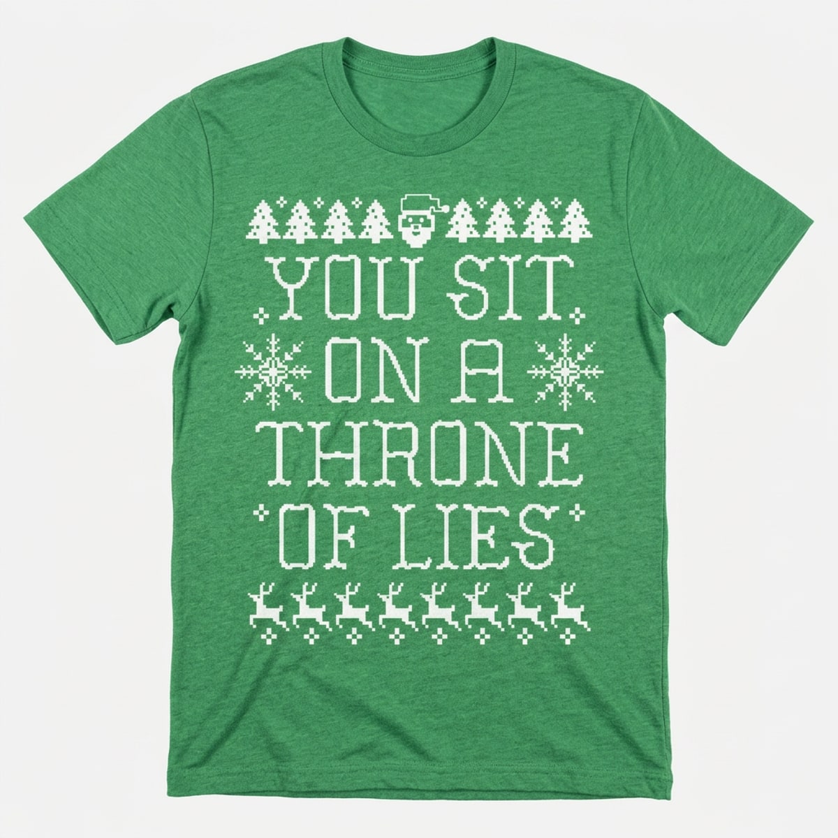 Throne of Lies Ugly Christmas Sweater Santa Quote