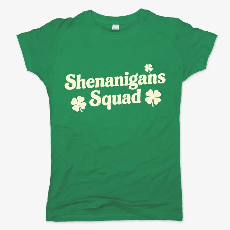 Shenanigans Squad St. Patrick's Day Four Leaf Clover Design