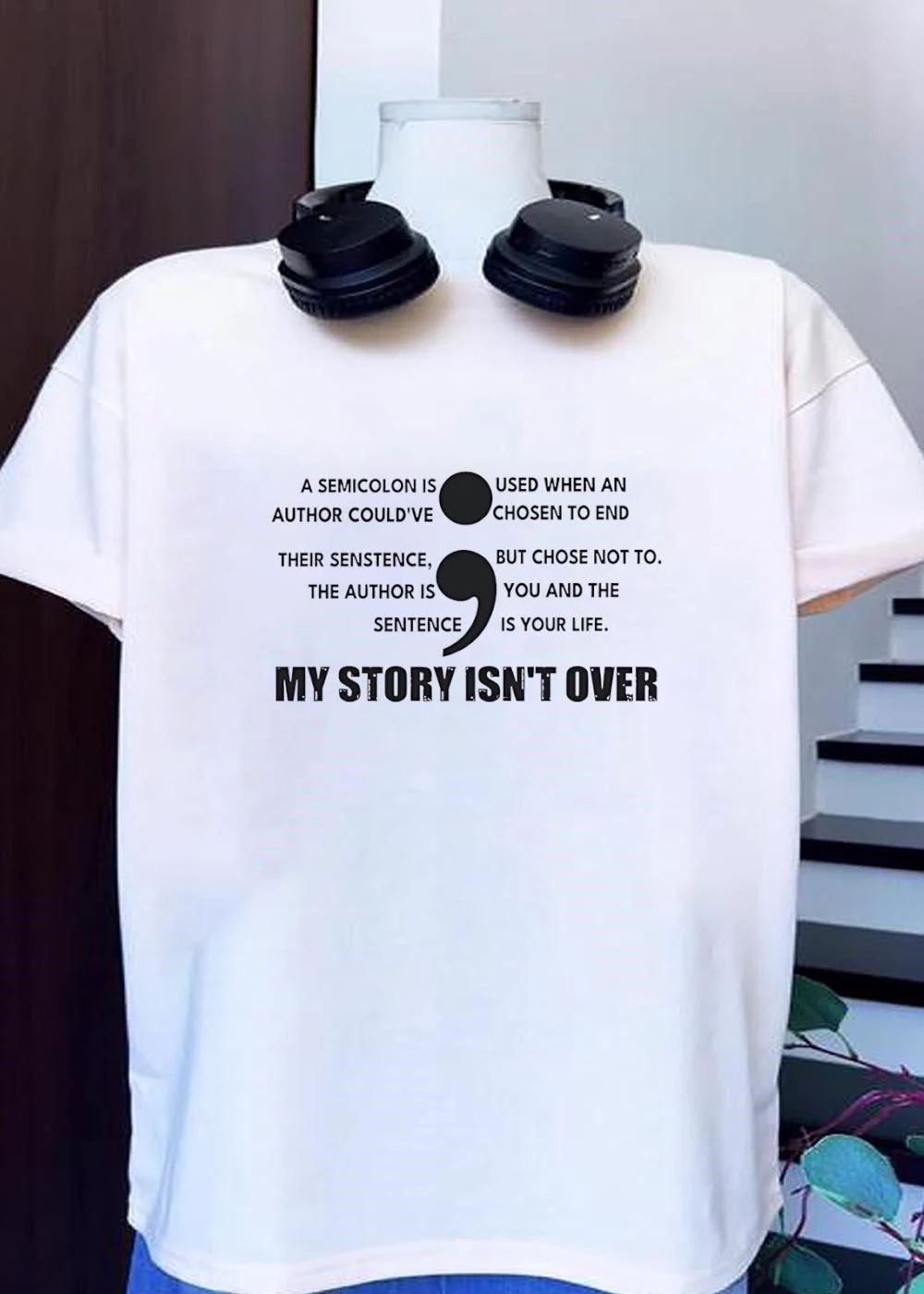 A semicolon is used when an author couldve chosen to end their senstence shirt