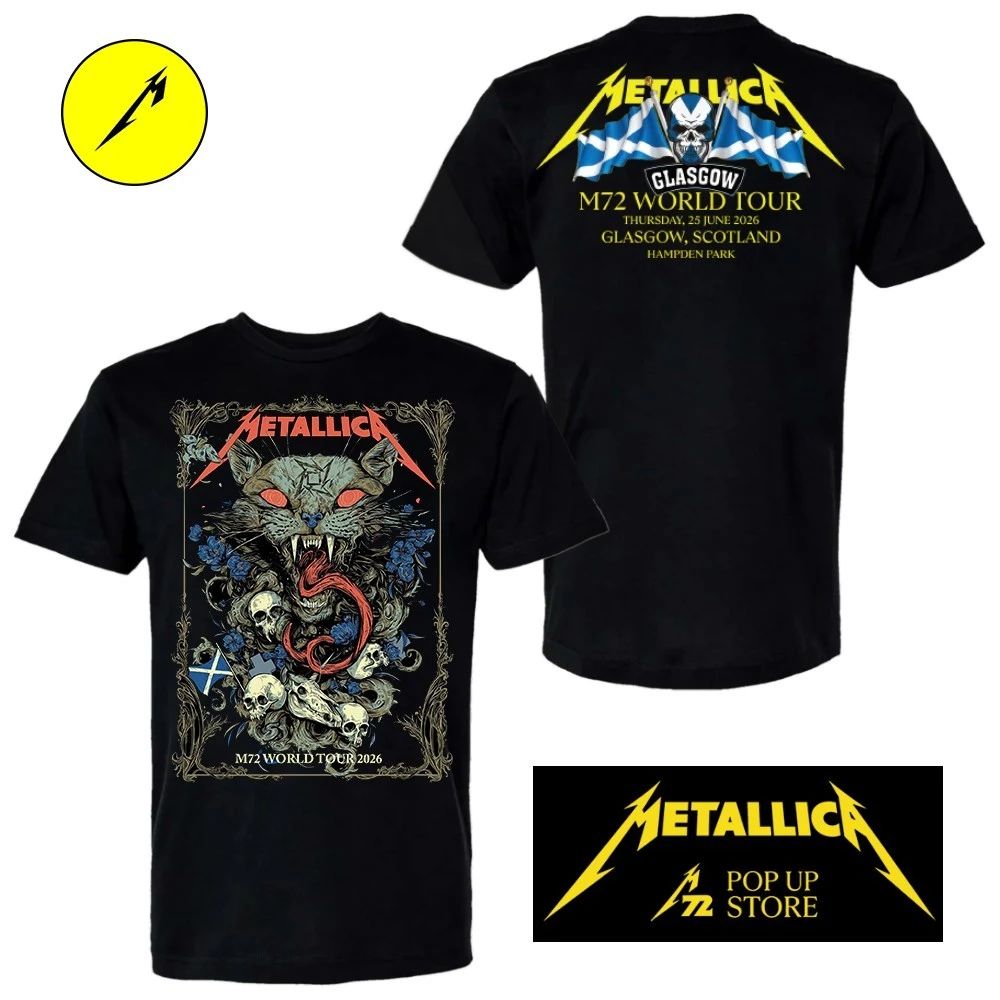 Metallica M72 World Tour Glasgow 25 June 2026 at Hampden Park Scotland T-Shirt