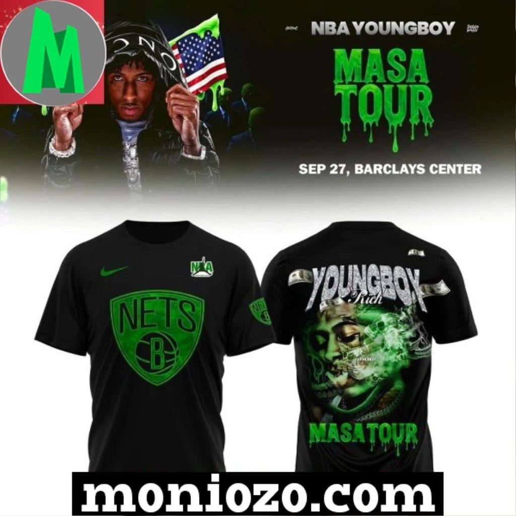 Brooklyn Nets x NBA Young Boy MASA Tour Merch T-Shirt