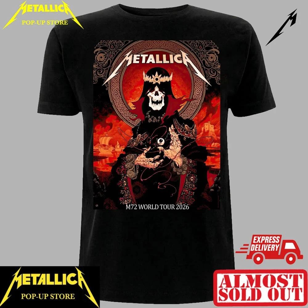 Exclusive Metallica M72 Cardiff Pop-Up Shop T-Shirt – Skull King Art June 28 2026