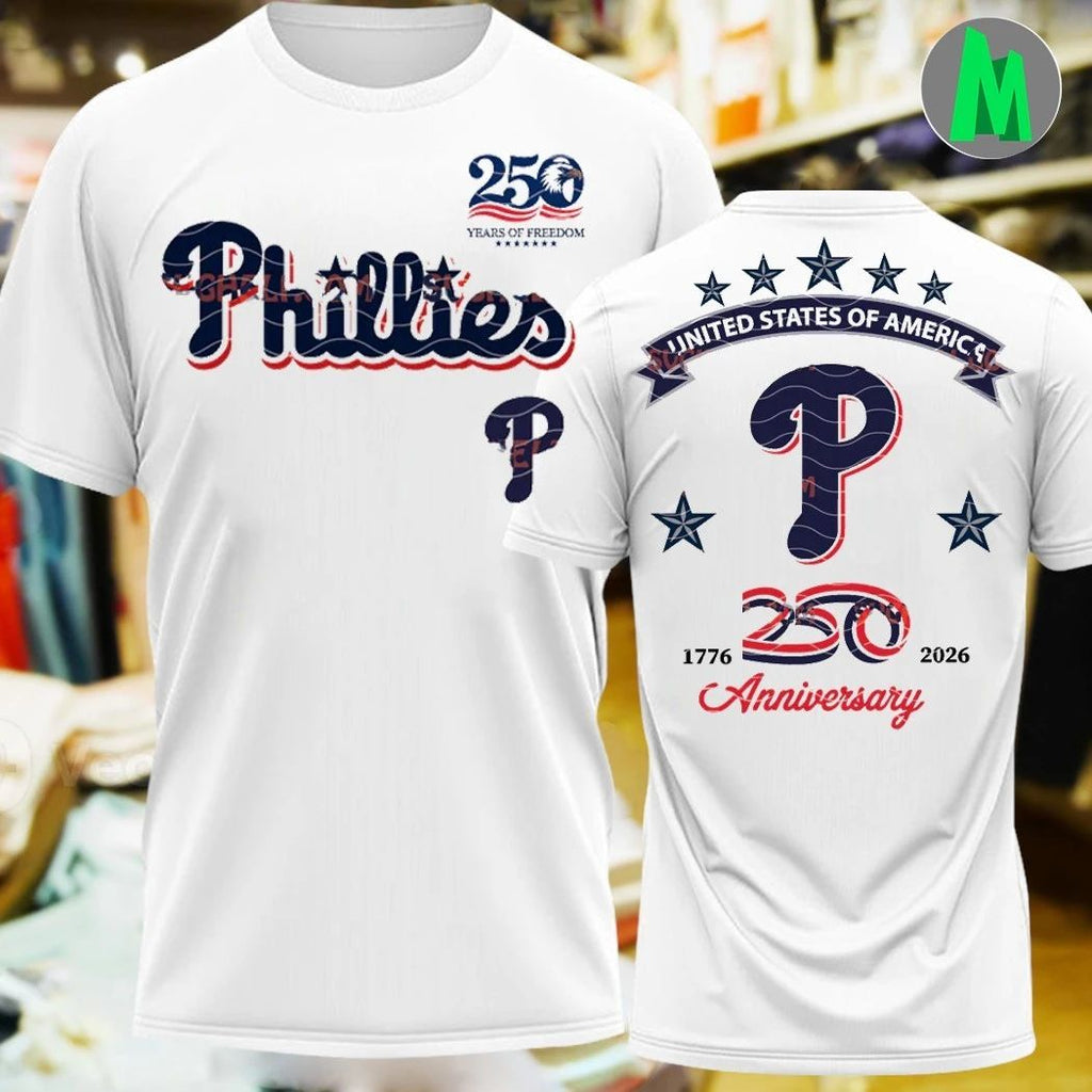 Original Philadelphia Phillies 250th Anniversary America Two Sided Shirt