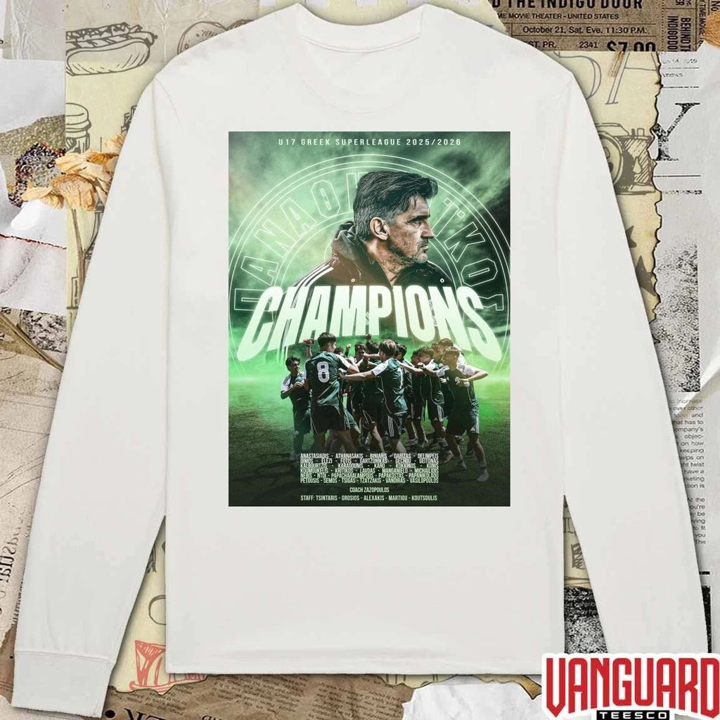 Panathinaikos U17 Greek Super League Championship 2025 – 2026 Season Poster t-shirt