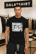 Baseball Is My Therapy Player Hitting Ball shirt