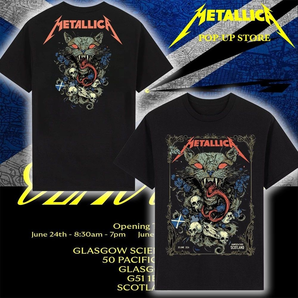 Metallica Wild Cat Tee – Glasgow 2026 – Limited Pop-Up Store Merchandise